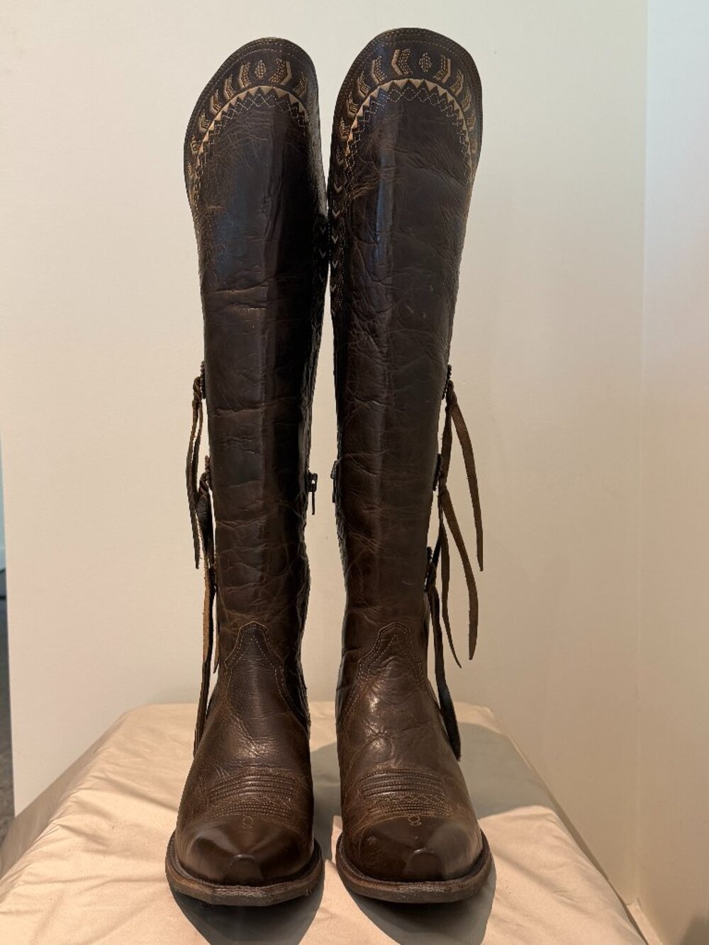 Ariat Tallulah Western Boots in Brown Leather with Tassels - Size 9